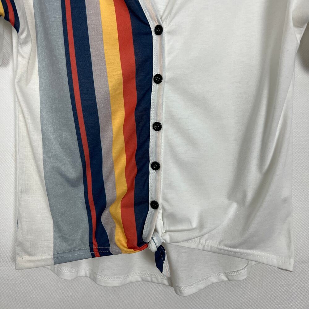 Women's Button Down Multicolor Top Size Medium - image 4